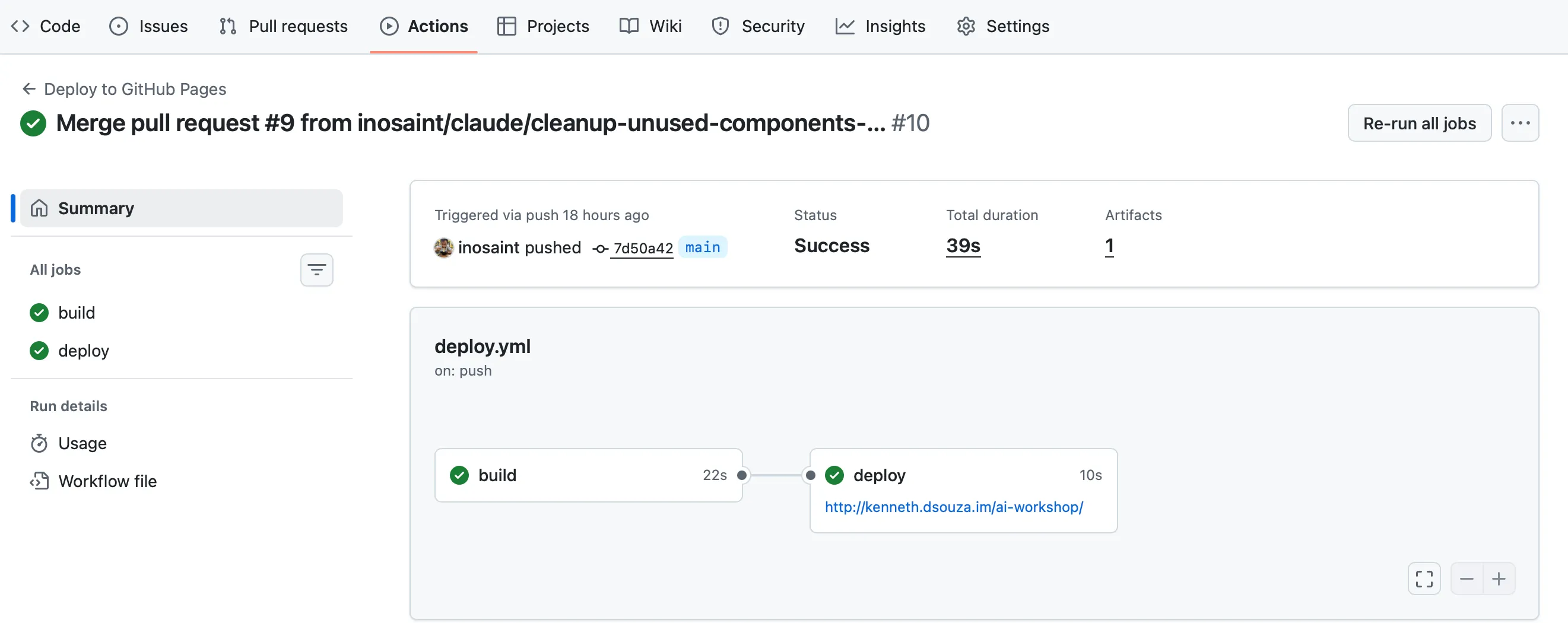 The deployment has completed