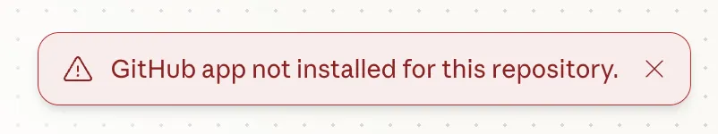 Github app not installed