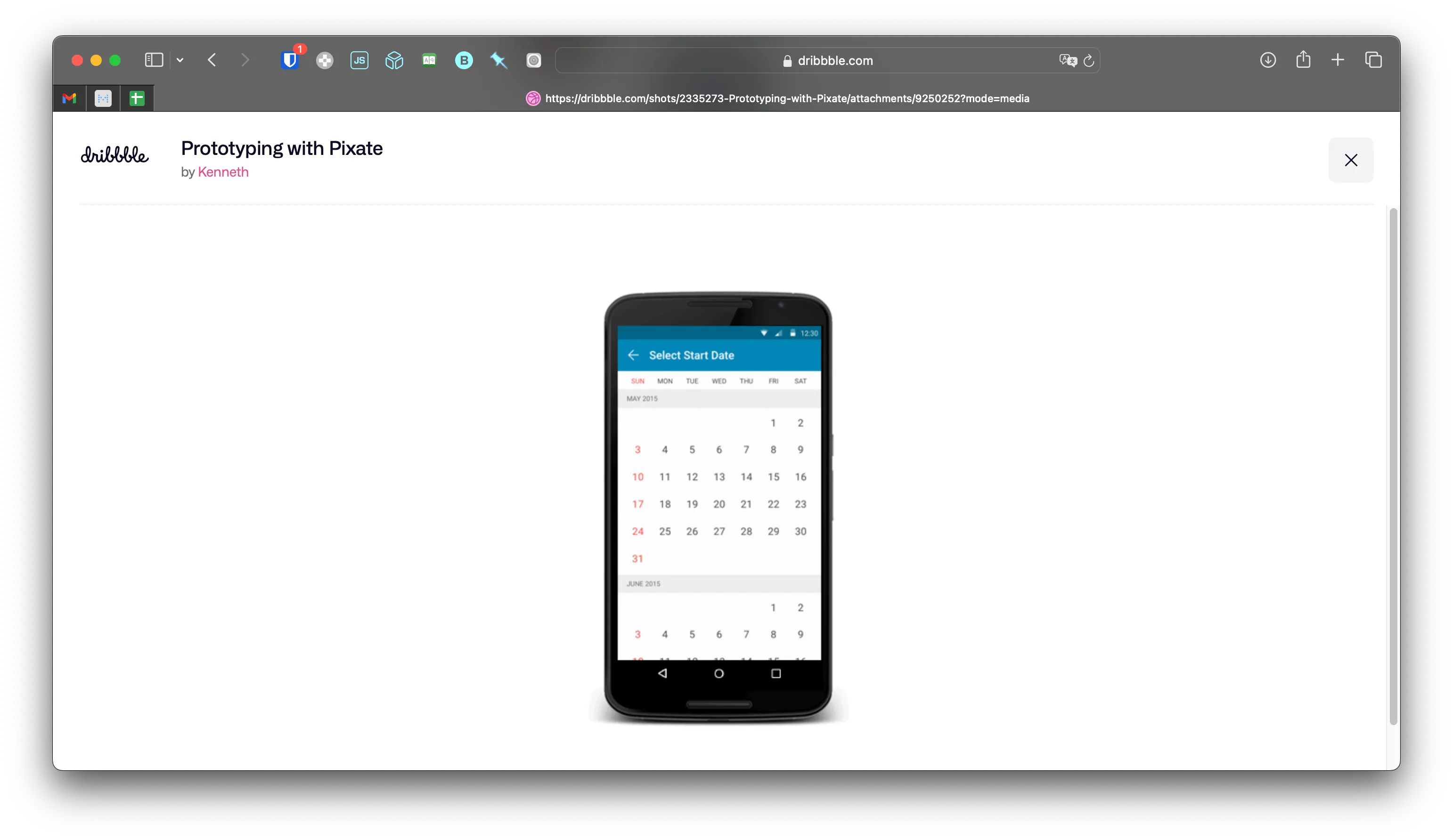 An Android date selector prototype I designed on Pixate and got implemented in 2015