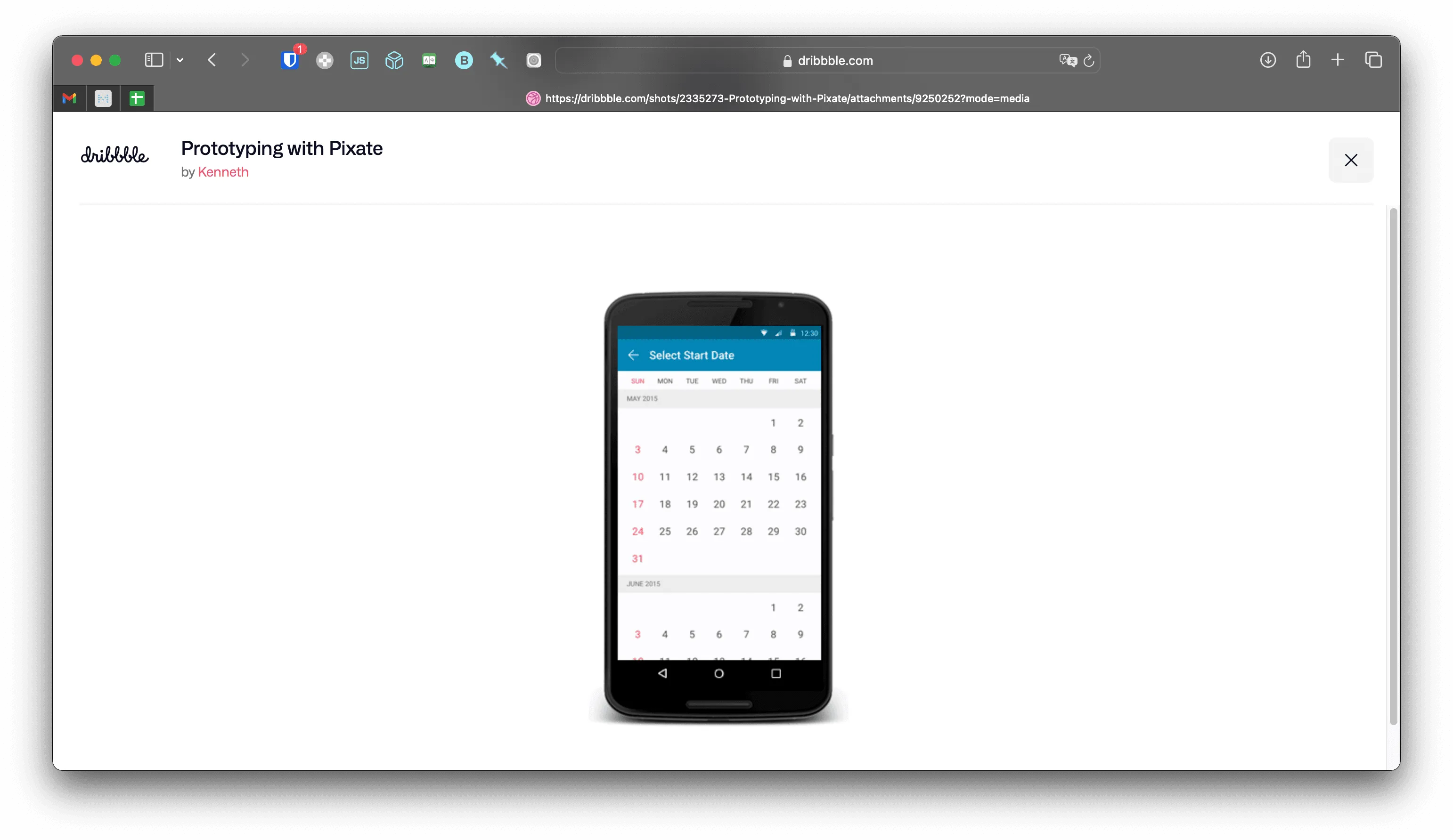 An Android date selector prototype I designed on Pixate and got implemented in 2015
