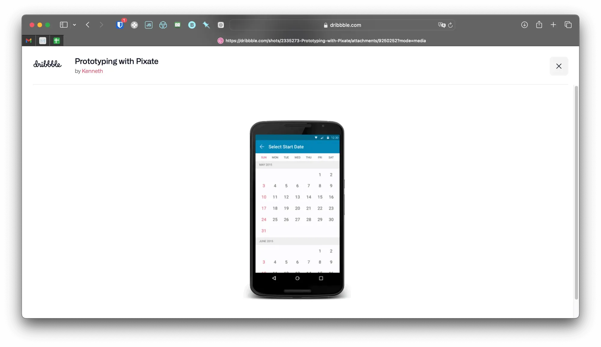 An Android date selector prototype I designed on Pixate and got implemented in 2015