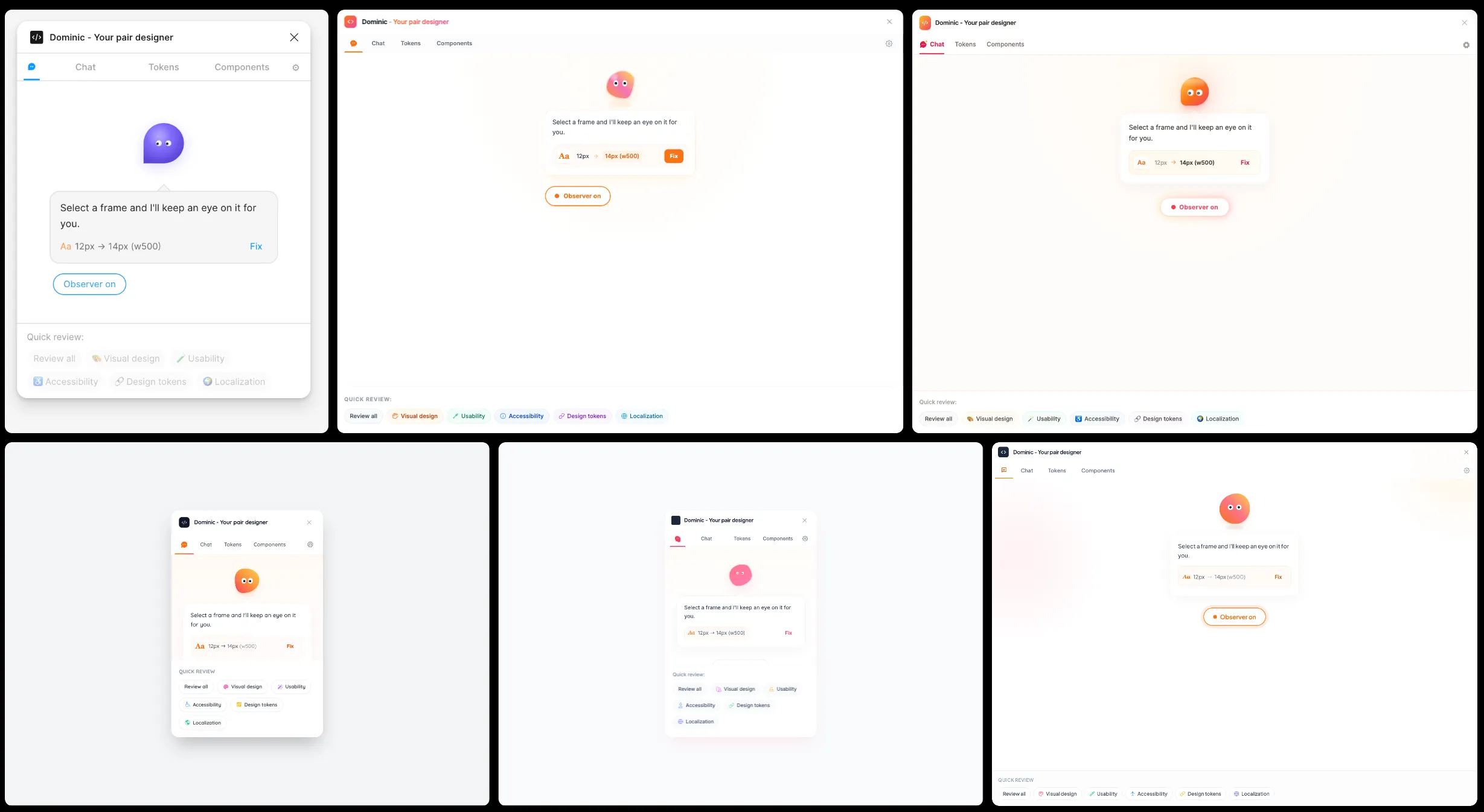 How variant helped me improve the visual style of Dominic, a AI based Figma Plugin